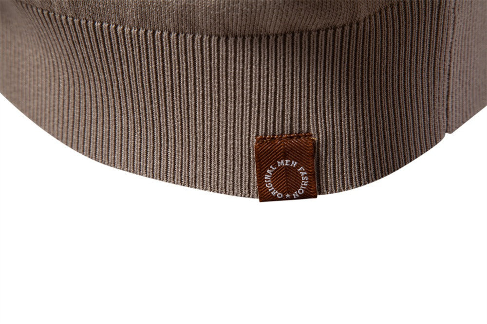 Men's Slim-Fit Stripe Knit Polo Shirt - 2025 Summer Business Casual Top | PSD8047