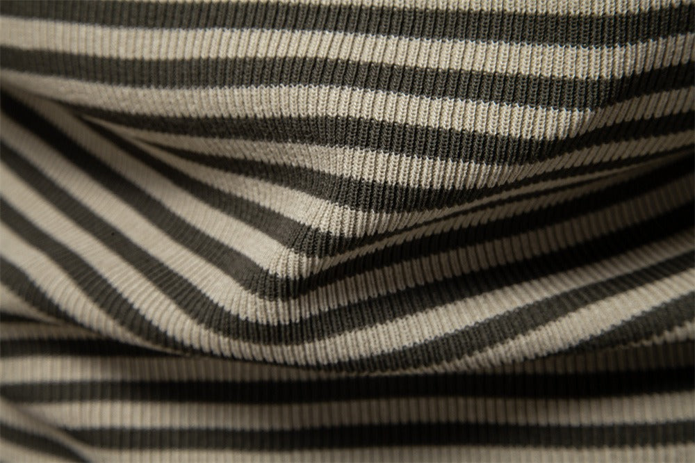 Men's Stripe Knit Polo Shirt with Seagull Collar - 2025 Summer Slim-Fit Business Casual Top | PSD8054