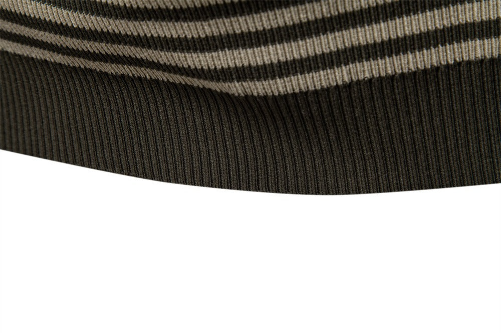 Men's Stripe Knit Polo Shirt with Seagull Collar - 2025 Summer Slim-Fit Business Casual Top | PSD8054