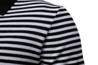 Men's Stripe Knit Polo Shirt with Seagull Collar - 2025 Summer Slim-Fit Business Casual Top | PSD8054