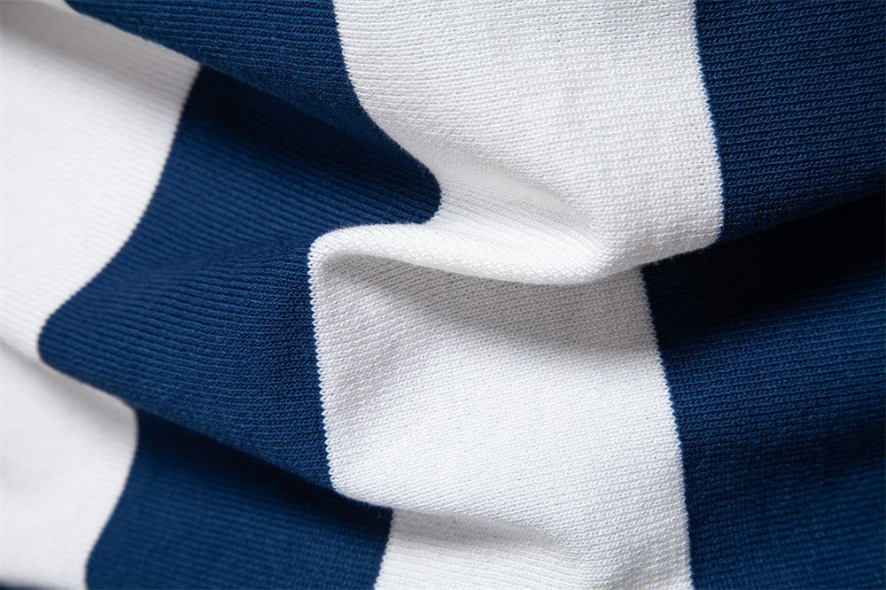 Summer Slim-Fit Stripe Polo Shirt for Men – 2025 Business Casual Knit Top | Breathable Short Sleeve Tee | PSD8060