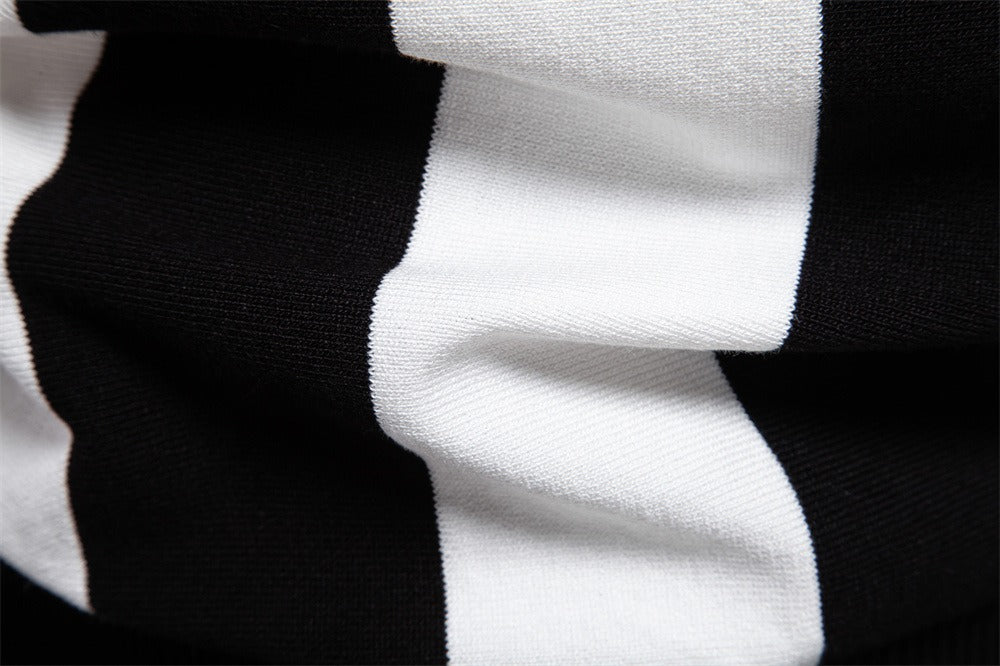 Summer Slim-Fit Stripe Polo Shirt for Men – 2025 Business Casual Knit Top | Breathable Short Sleeve Tee | PSD8060