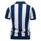 Summer Slim-Fit Stripe Polo Shirt for Men – 2025 Business Casual Knit Top | Breathable Short Sleeve Tee | PSD8060