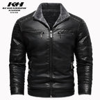 Europe & The United States Winter Leather Jacket Thickened Faux Fur Plush Warmth Retro Simulation Leather Texture Jacket | KH-209