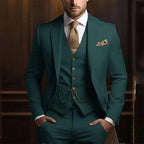 Premium 3-Piece Suit Set | Men’s Wedding & Banquet Suit with Vest | Tailored Fit Formal Wear in 20 Colors
