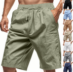 Men's Lightweight Linen-Blend Beach Shorts - Relaxed Fit 5-Inch Casual Shorts | WW-2