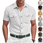 Men's Heavyweight Corduroy-Texture Work Shirt - 2025 Summer Relaxed Fit Casual Top | YH-OB20