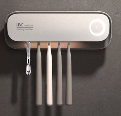 UVC Toothbrush Sterilizer Wall-Mounted Family Holder with USB Charging & Fan Drying | SR-M4