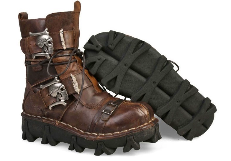 Men's Genuine Leather Harley Boots | Skull Design Motorcycle Ankle Boots | Waterproof & Anti-Slip Work Boots | 1809