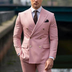 Men's Premium 2pcs Suits – Formal Wedding Groom Attire in Multiple Colors
