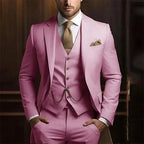 Premium 3-Piece Suit Set | Men’s Wedding & Banquet Suit with Vest | Tailored Fit Formal Wear in 20 Colors