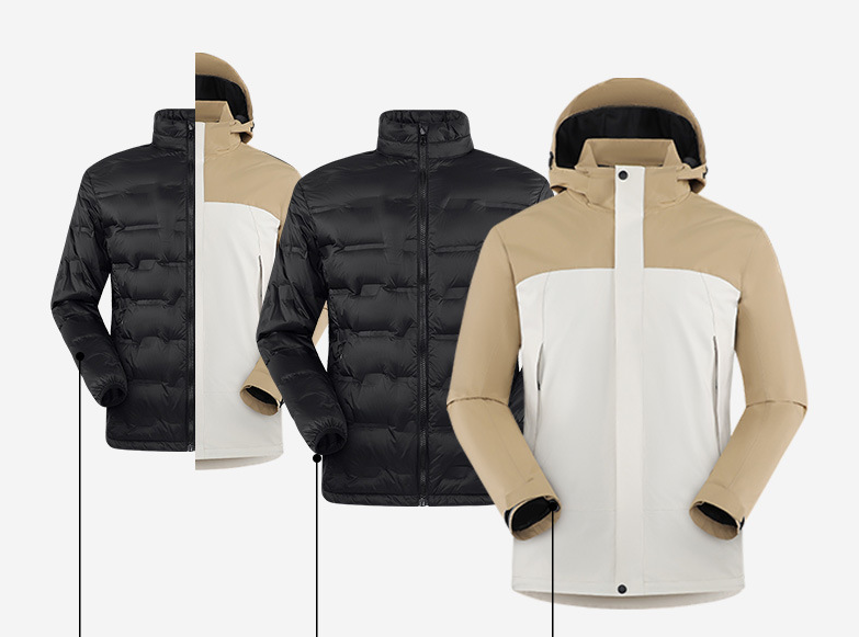 DZRZVD 3-in-1 Down Jacket | 5000mm Waterproof Trekking Coat with Detachable Down Layer | All-Season Outdoor Protection | 250826