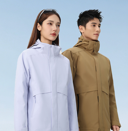 Men's 3-in-1 Winter Jacket with 90% White Duck Down | Waterproof Windproof Hiking Coat | All-Season Outdoor Protection | 251905