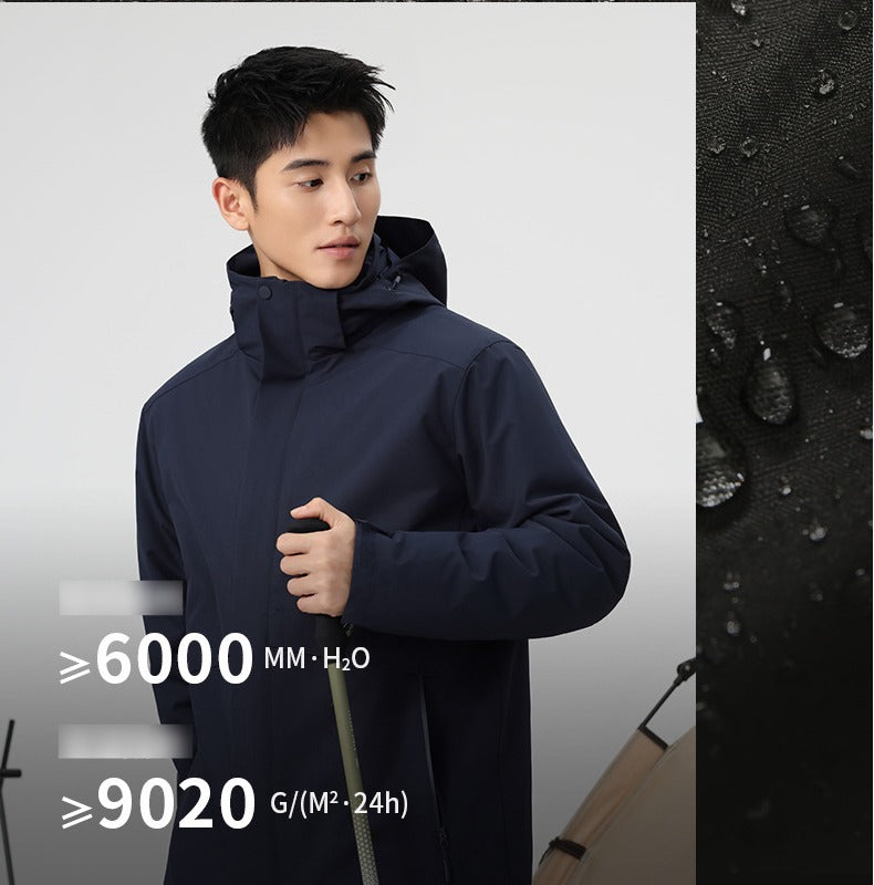 Men's 3-in-1 Winter Jacket with 90% White Duck Down | Waterproof Windproof Hiking Coat | All-Season Outdoor Protection | 251905