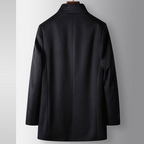 Benji Men's Wool Blend Overcoat with Detachable Rabbit Fur Lining | Winter Business Casual Topcoat for Men | Thick Mid-Length Wool Jacket| SDN682