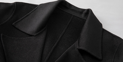 Ekeweer Longline 100% Wool Coat for Tall Men | Double-Faced Wool Overcoat | Handcrafted Fall & Winter Long Trench Coat | 86765