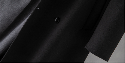 Ekeweer Longline 100% Wool Coat for Tall Men | Double-Faced Wool Overcoat | Handcrafted Fall & Winter Long Trench Coat | 86765