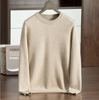 Men's Premium Cashmere Blend Sweater Chunky Knit Crew Neck Pullover Winter Warm Relaxed Fit Knitwear | JW-039