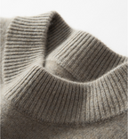 Men's Premium Cashmere Blend Sweater Chunky Knit Mock Neck Pullover Winter Warm Relaxed Fit Knitwear | JW-039