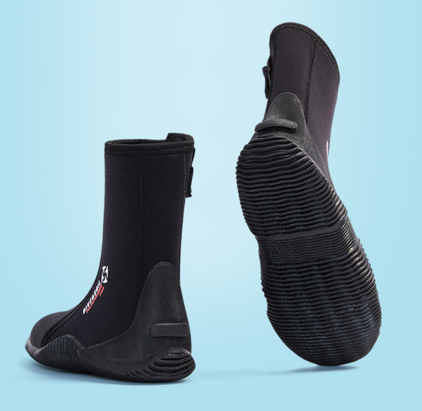 DIVE& SAIL 5MM Neoprene Dive Boots | High-Top Water Shoes for Surfing, Snorkeling & Beach | Anti-Slip Aqua Socks | D551178N