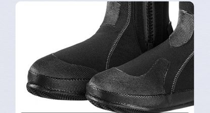 OUZO 5mm Neoprene Dive Boots | High-Top Puncture Resistant Water Shoes for Snorkeling & Surfing | Anti-Slip Beach Socks | BX5029-B