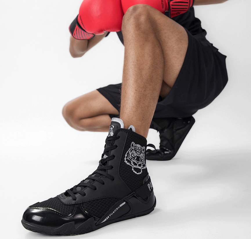 Qiku Bao Combat Sports Shoes | Unisex Wrestling & Boxing Shoes | Gum Rubber Sole for Muay Thai & Martial Arts | QK1139