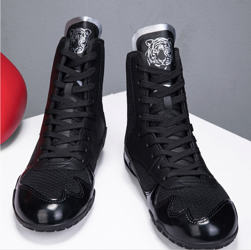 Qiku Bao Combat Sports Shoes | Unisex Wrestling & Boxing Shoes | Gum Rubber Sole for Muay Thai & Martial Arts | QK1139