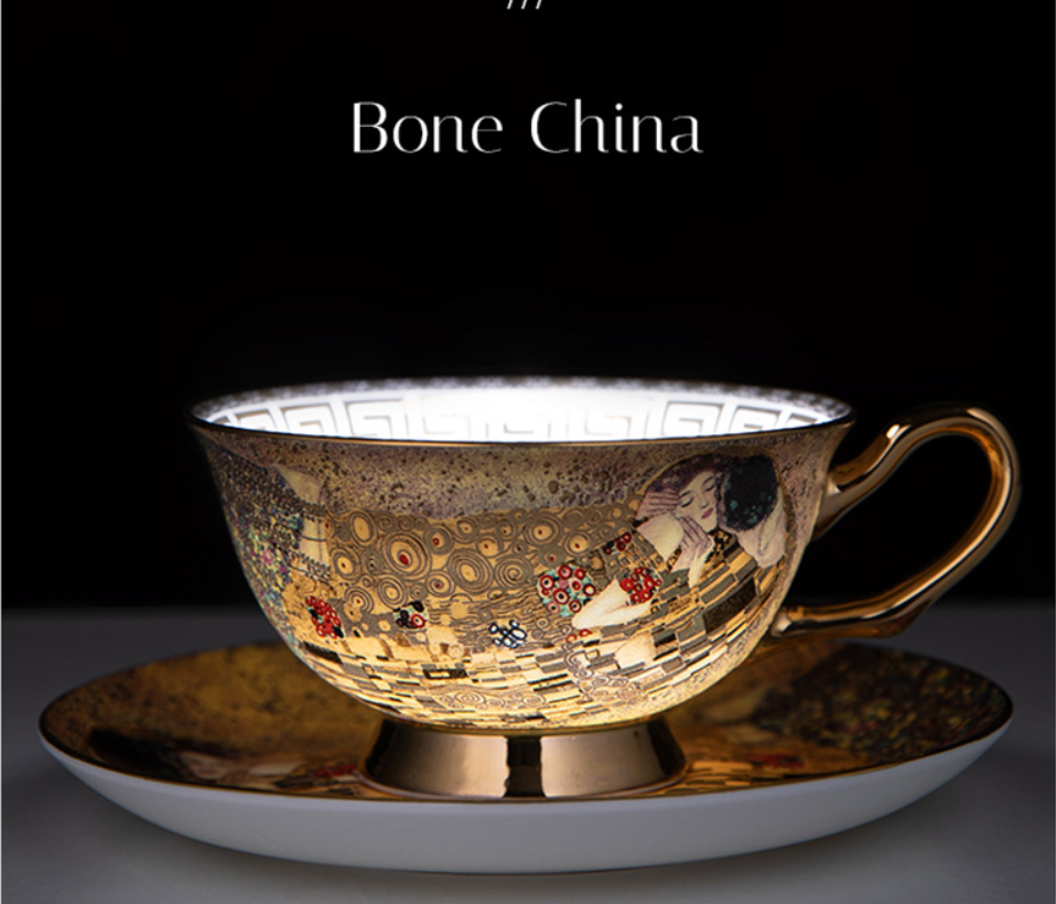 BAOFULL Premium Bone China Coffee Cup & Saucer Set | Elegant Gift Box for Afternoon Tea | European Style Porcelain Drinkware