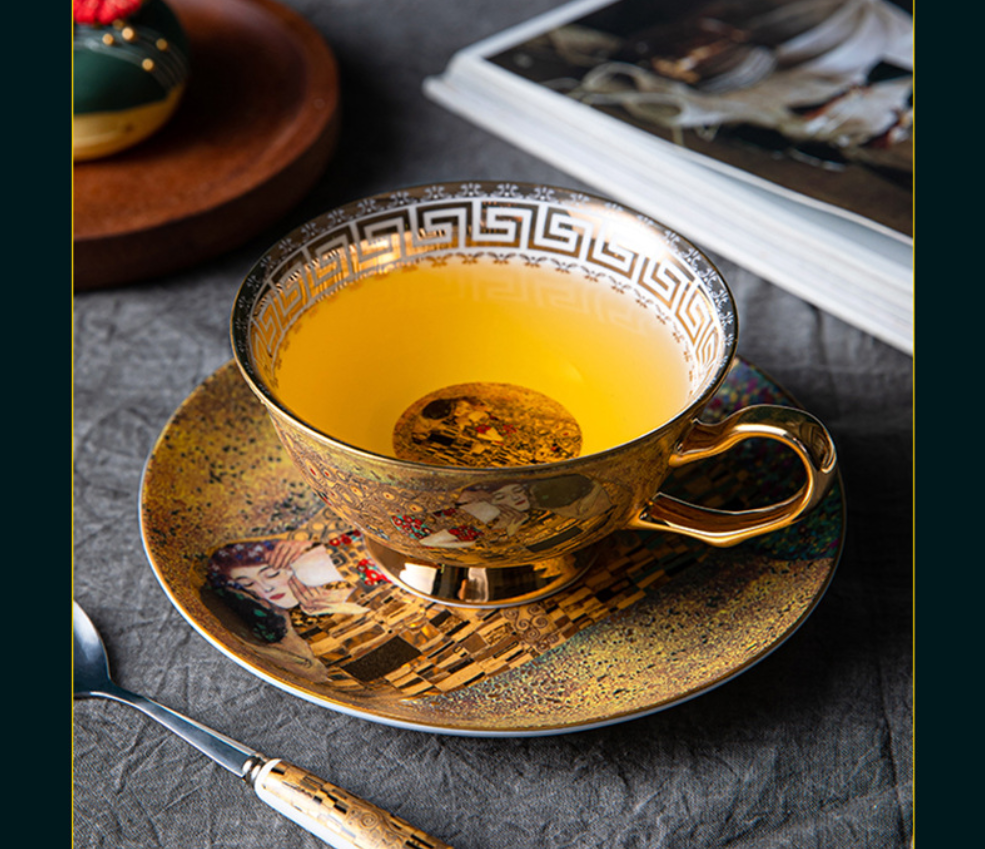BAOFULL Premium Bone China Coffee Cup & Saucer Set | Elegant Gift Box for Afternoon Tea | European Style Porcelain Drinkware