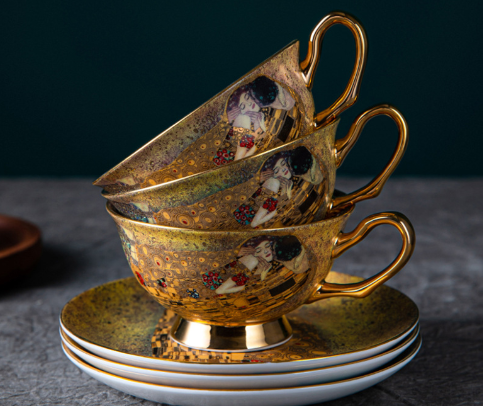 BAOFULL Premium Bone China Coffee Cup & Saucer Set | Elegant Gift Box for Afternoon Tea | European Style Porcelain Drinkware