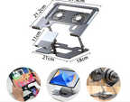 Laptop & Phone 2-in-1 Cooling Stand with Fans | Silent Turbo-Fan Elevator for Gaming Laptops | Height-Adjustable Aluminum Riser | 112