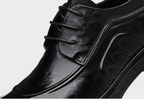Men's Premium Full-Grain Leather Business Shoes | Thick Sole Oxfords with Breathable Pigskin Lining | Light Luxury Formal Footwear | 77027