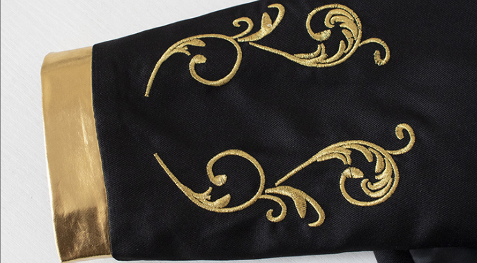 Medieval Royal Prince Jacket | Gold Embroidered Stand Collar Coat | Halloween Noble Cosplay Costume for Men & Women