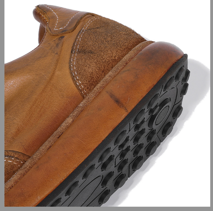 BRIGHT FEATHER Italian Handmade Men's Horsehide Derby Shoes | Vintage Distressed Thick Sole Genuine Leather Trainers