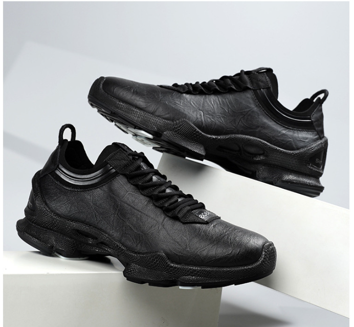 Men’s Leather Waterproof Walking Trainers | Business Casual Outdoor Sneakers | Soft Cushioned Comfort Shoes