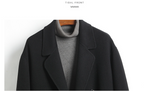 100% Wool Double-Faced Long Coat Men | Premium Tailored Overcoat | Business & Casual Winter Outerwear Wool Trench Coat