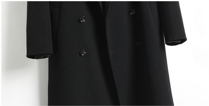 100% Wool Double-Faced Long Coat Men | Premium Tailored Overcoat | Business & Casual Winter Outerwear Wool Trench Coat