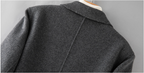 100% Wool Double-Faced Long Overcoat | 2026 Handcrafted Knee-Length Coat with Padded Shoulders | Premium Winter Outerwear | 86767