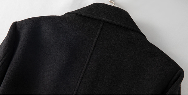 Men's 100% Wool Coat with Removable Down Inner Lining | Thick Warm Winter Overcoat with Horn Buttons | Padded Shoulder Wool Jacket | 86748