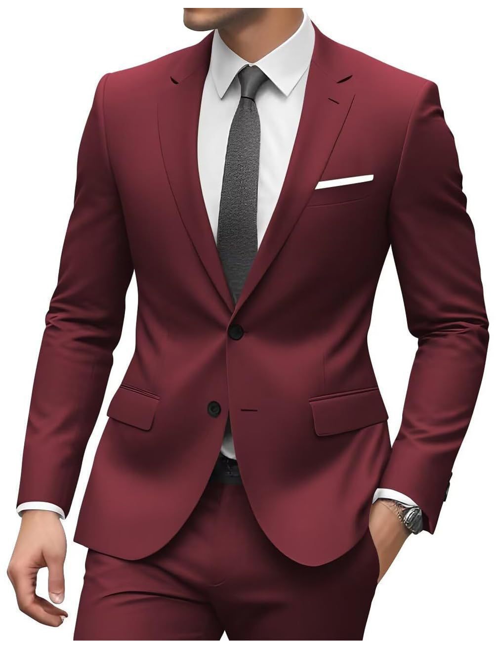 2026 Men‘s 2-Piece Wedding Suit Set | Notch Lapel Business Blazer & Trousers | Cross-Border Formal Wear for Grooms & Hosts | SBT001
