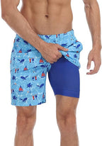 Summer 3D Print Men's Double-Layer Beach Shorts Quick-Dry, Breathable, Bold Designs | SCDK-QK