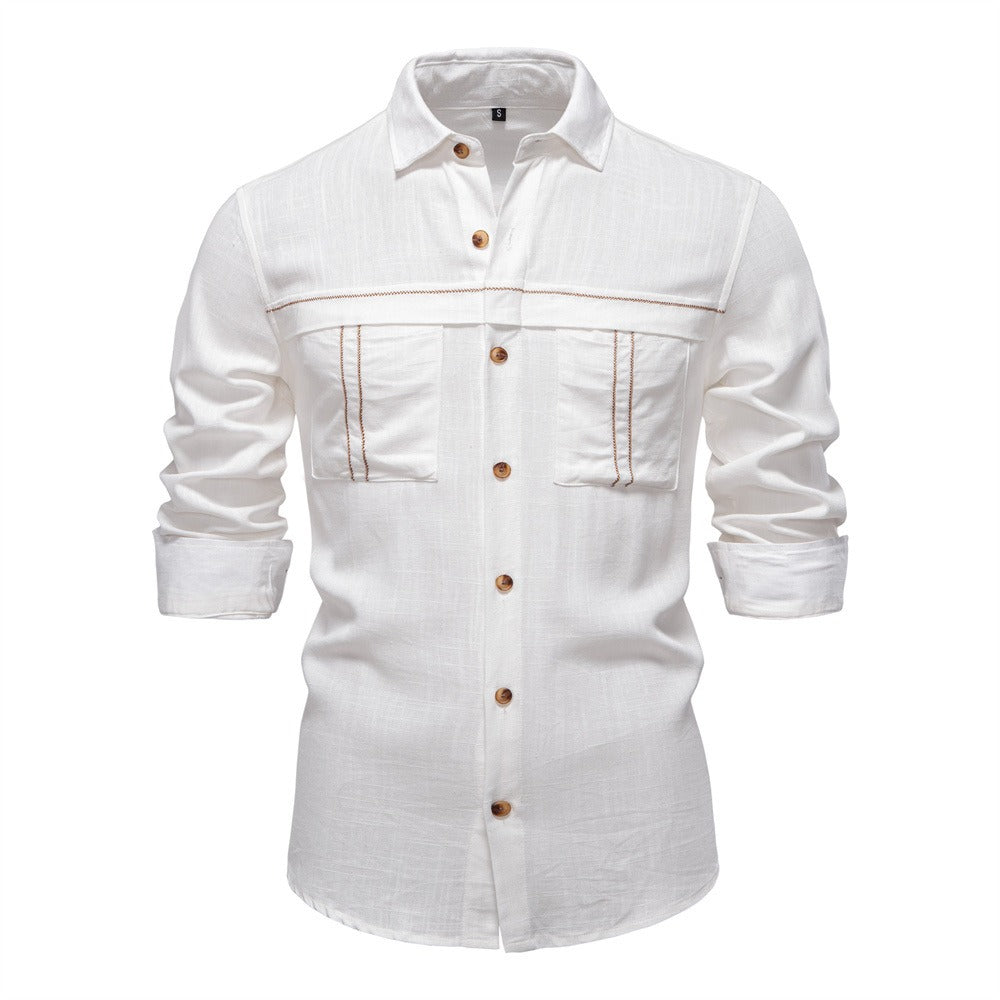 Men's Linen-Blend Shirt - 2025 Spring Slim-Fit Casual Top | SH2025