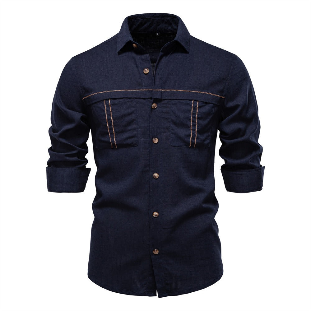 Men's Linen-Blend Shirt - 2025 Spring Slim-Fit Casual Top | SH2025