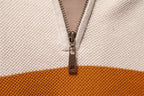 Men’s Half-Zip Stand Collar Knit Sweater – Colorblock Casual Pullover | SW135