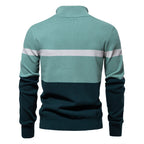 Men’s Half-Zip Stand Collar Knit Sweater – Colorblock Casual Pullover | SW135