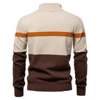 Men’s Half-Zip Stand Collar Knit Sweater – Colorblock Casual Pullover | SW135