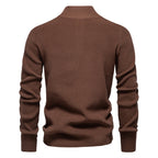 Men’s High-Neck Zip Cardigan Sweater – Solid Color Knit Pullover, Business Casual Warm Winter Jacket for Men | SW833