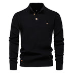Men’s High-Neck Zip Cardigan Sweater – Solid Color Knit Pullover, Business Casual Warm Winter Jacket for Men | SW833