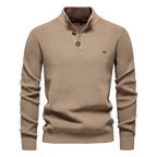 Men’s High-Neck Zip Cardigan Sweater – Solid Color Knit Pullover, Business Casual Warm Winter Jacket for Men | SW833