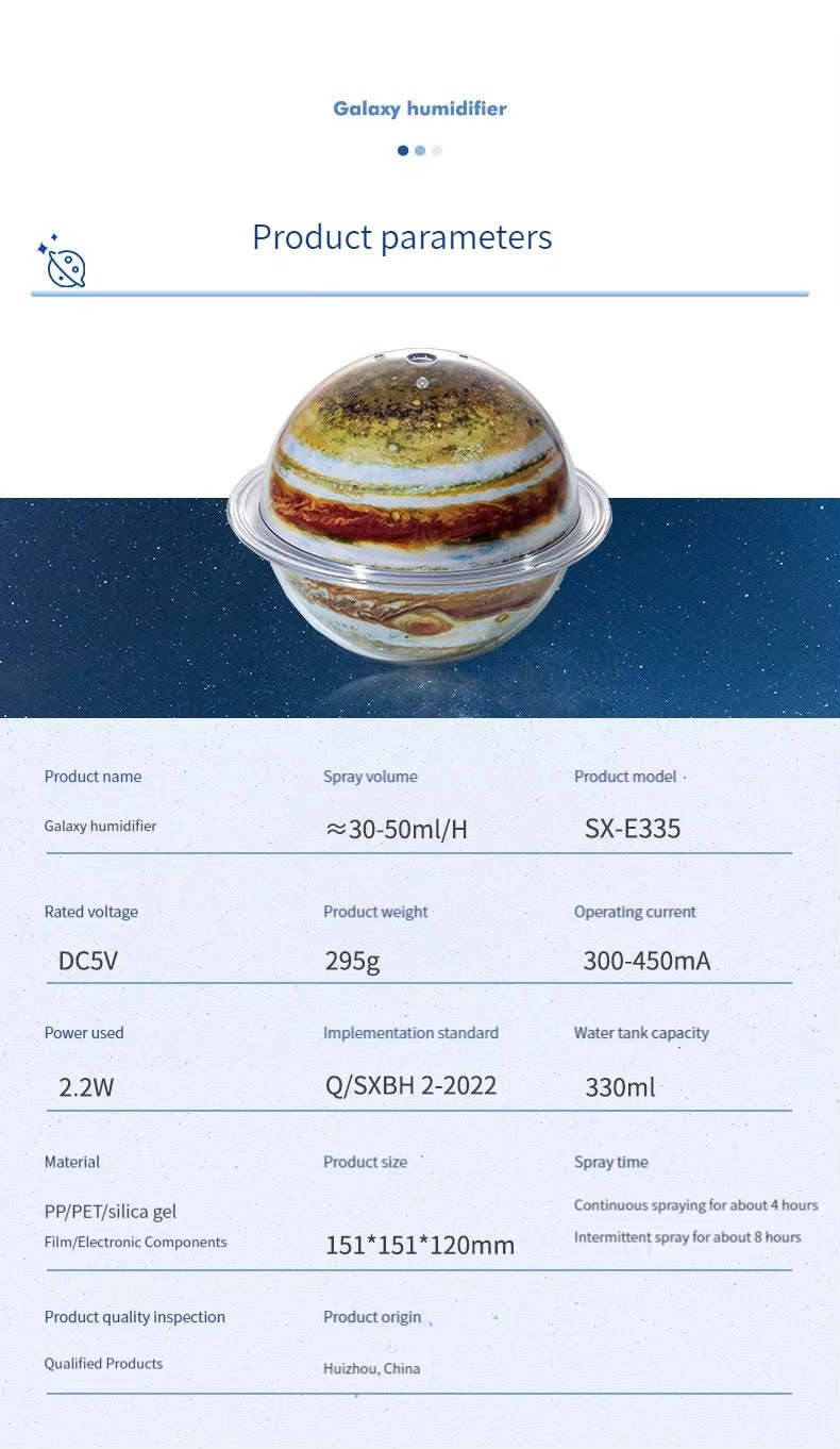 Planet Glow Humidifier Set – Earth & Jupiter Essential Oil Diffusers with LED Mood Light | SX-E335